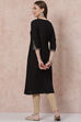 Petrol Blue LIVA Straight Kurta image number 4